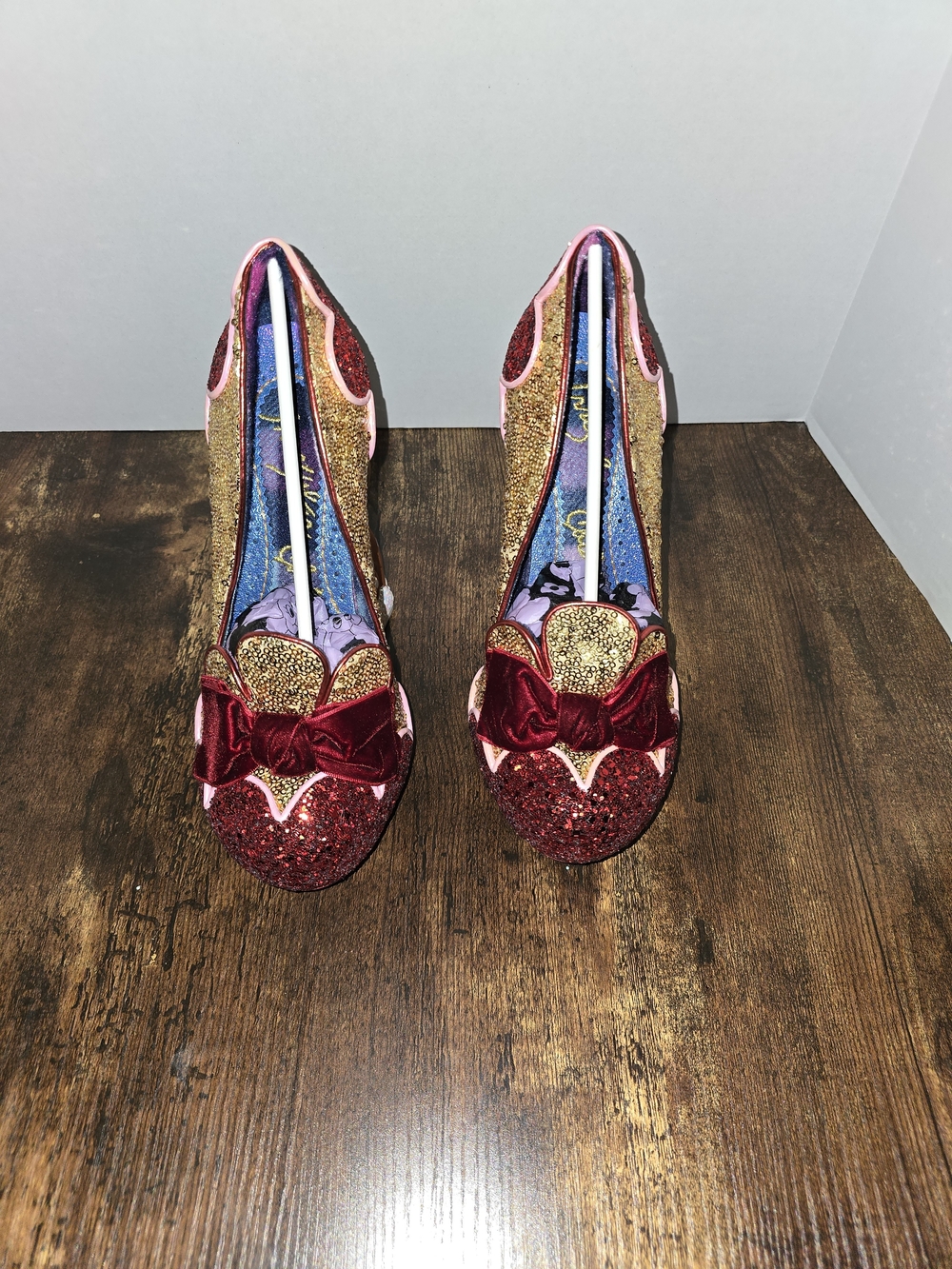 Irregular Choice Baby Deer Glitter Red Bow Heels